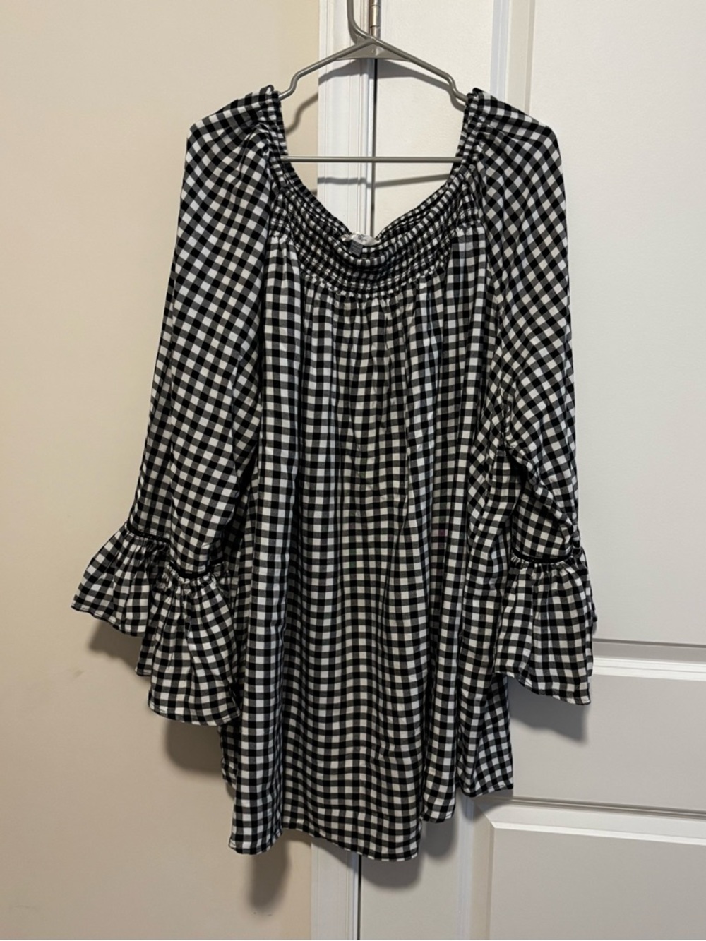 Terra & Sky Black & White Gingham Top